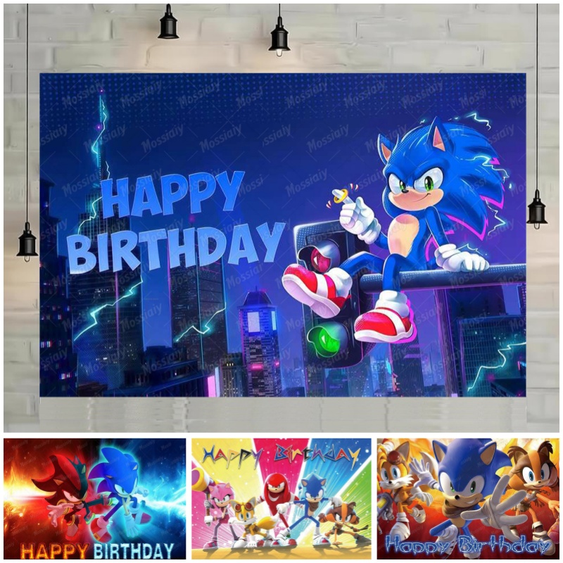 Photography Sport - ブルーの走るハリネズミの赤ちゃんの誕生日写真撮影用背景幕、ベビーシャワーパーティーの装飾背景、子供の写真撮影用小道具