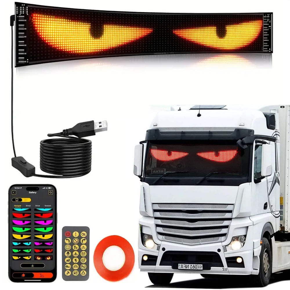 Pixel Art Led Panel - 16x96プラス トラックアイ RGB LEDマトリックスピクセルパネル 車載サイン アニメーション