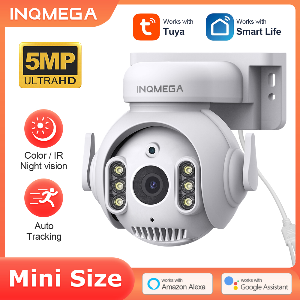 Photography Term - Inqmega-WiFiを備えた5mp屋外監視カメラ,ワイヤレススマートクラウド,自動追跡,Google Home,alexaビデオ,ミニビデオ監視