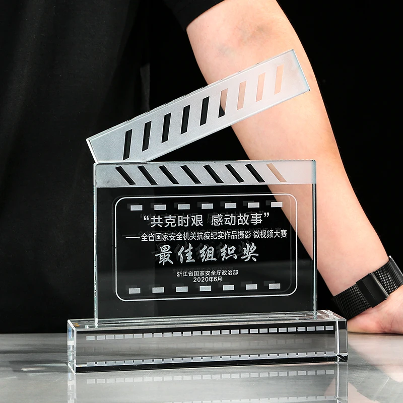 Photography Competition - 映画テレビ写真用カスタマイズクリスタルトロフィー、ショートビデオコンペ、優秀従業員、ホームデコレーションメダル、1個