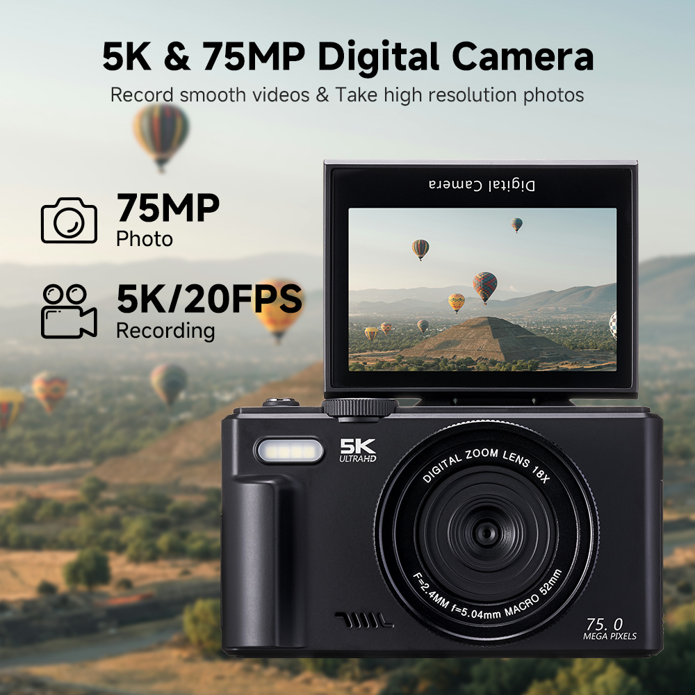 75MPデジタルカメラ180 °   写真撮影用フリップスク - Photography Nature Images のレビューと価格