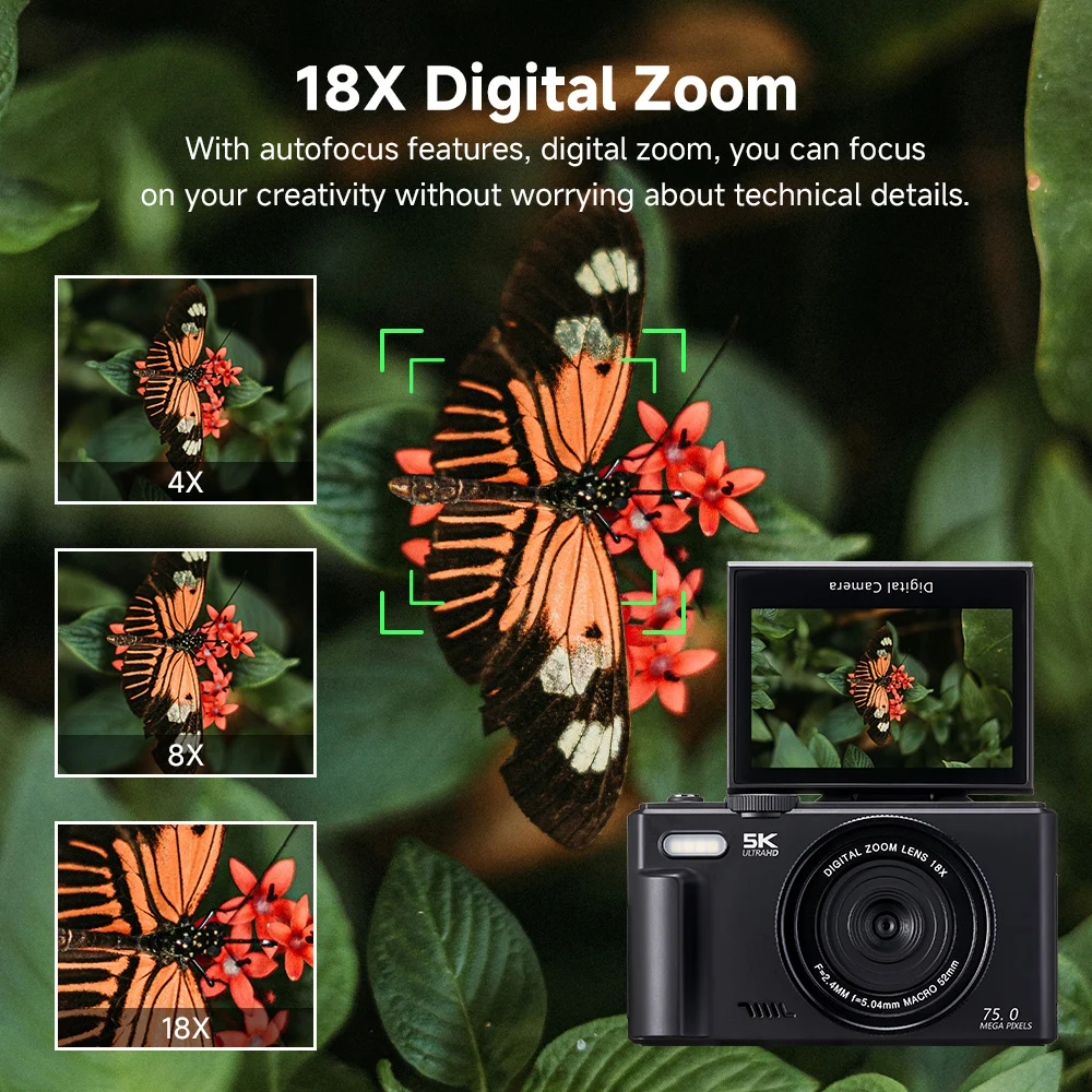 75MPデジタルカメラ180 °   写真撮影用フリップスク - Photography Nature Images のレビューと価格