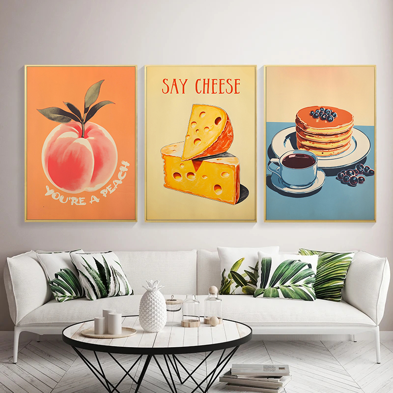 ヴィンテージフードポスター卵ベーコンスパゲッティパンケーキシ - Photography Of Food のレビューと価格