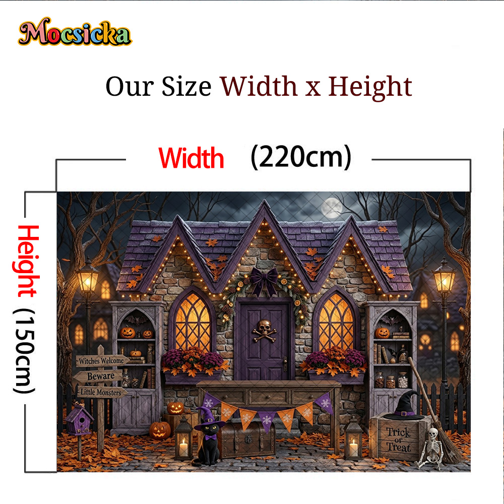 モクシカ写真撮影用背景幕 ハロウィン ストーンウィッチ ハウ - Photography Trick のレビューと価格