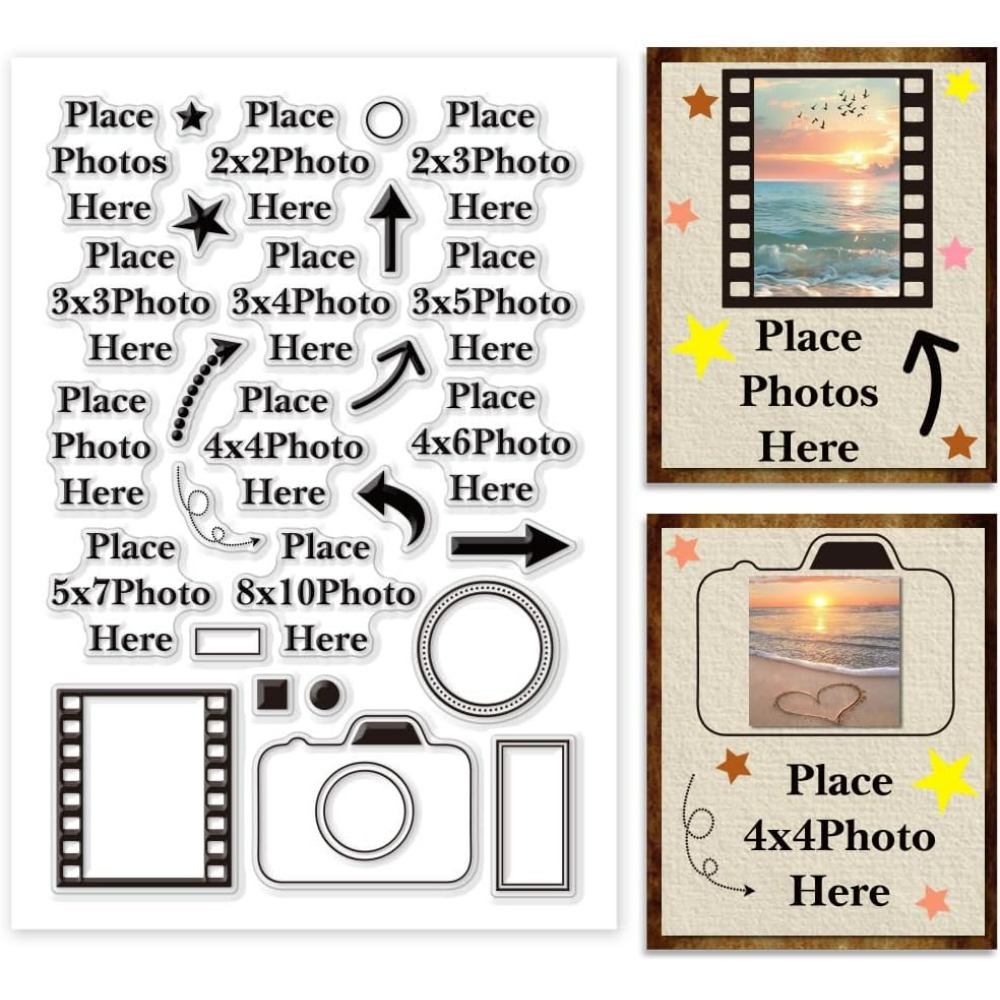 ここに写真を置きます クリアスタンプ 矢印 シリコーンカメラ - Photography Image のレビューと価格