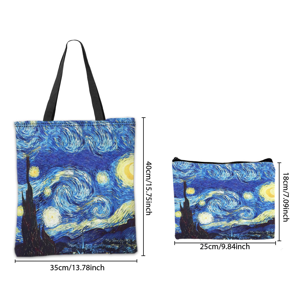 ゴッホシリーズ トートバッグ 化粧ポーチ 油絵 星月夜 ひま - Photography Hobby のレビューと価格