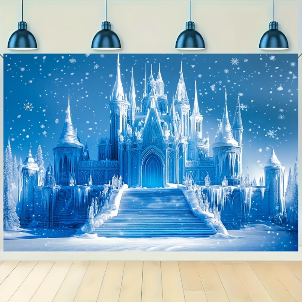 雪にインスパイアされた冬の城の背景、休日のパーティーやイベン - Photography Term のレビューと価格