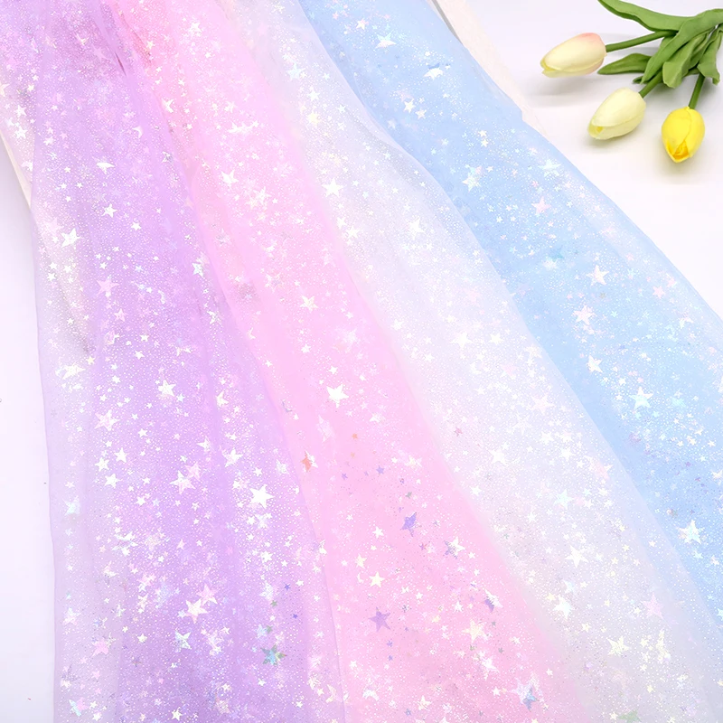 虹色のスターチュール生地,50x150cm,結婚式や誕生日の - Photography Term のレビューと価格