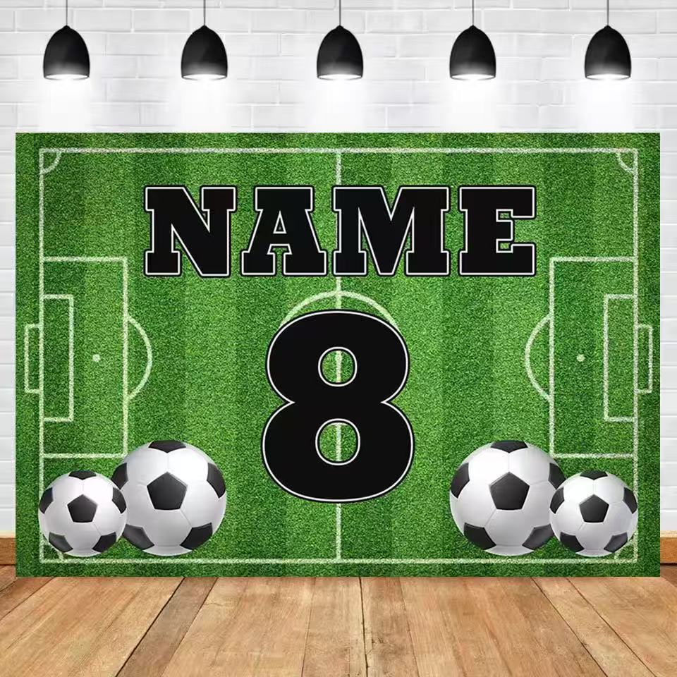 サッカー背景カスタマイズ名男の子誕生日サッカーフィールドスポ - Photography Sport のレビューと価格