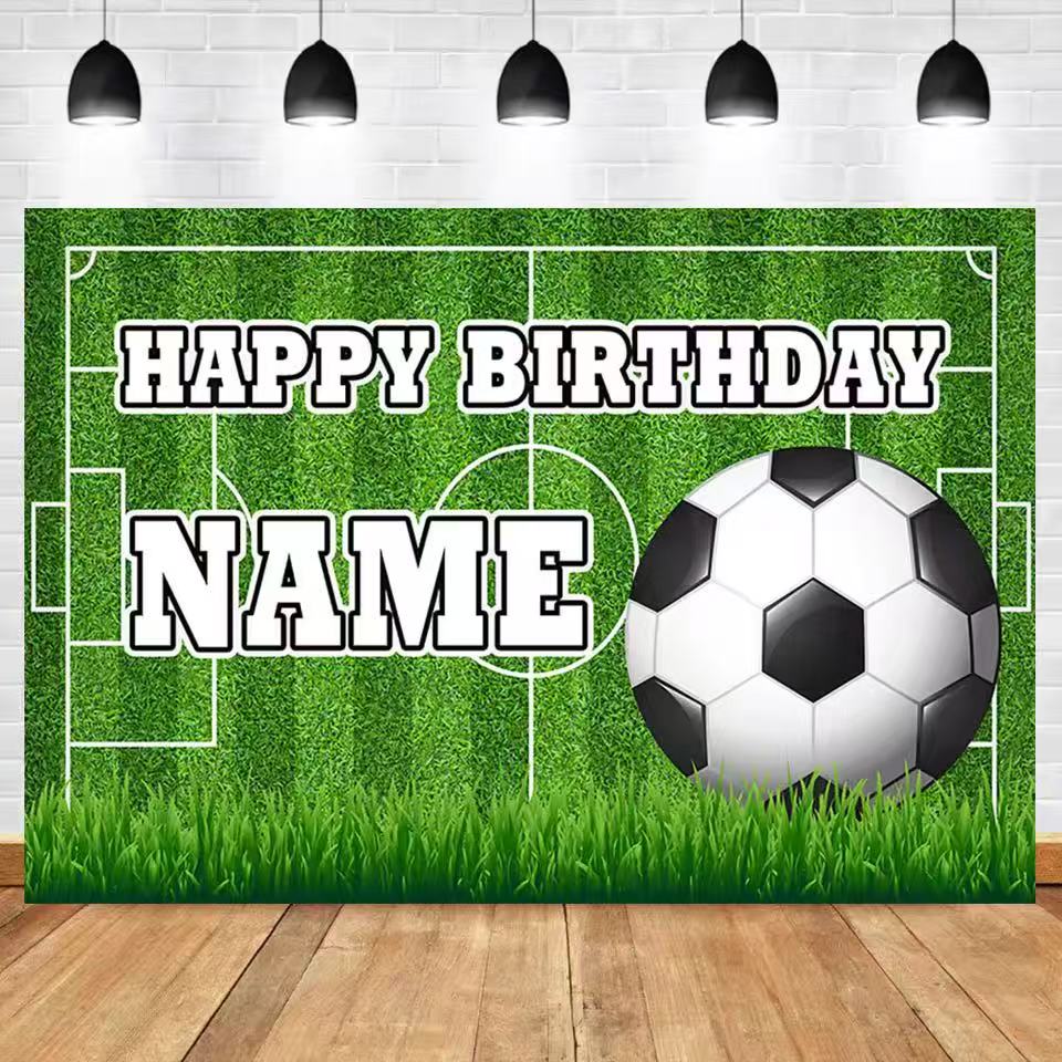 サッカー背景カスタマイズ名男の子誕生日サッカーフィールドスポ - Photography Sport のレビューと価格