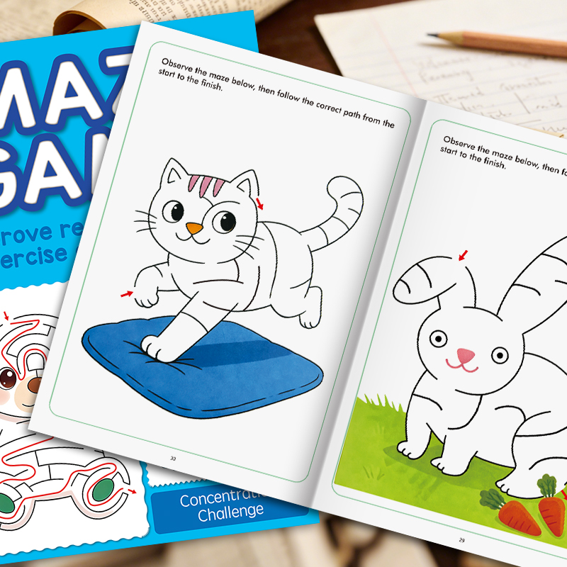 子供向け楽しい迷路描画ブック アクティビティブック、ペンコン - Photography Of Book のレビューと価格