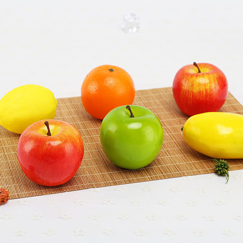 人工リンゴ模造グリーンレッドフルーツフェイクフードオーナメン - Photography Of Food のレビューと価格