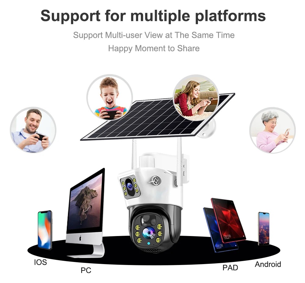 4G/WiFiソーラーカメラ デュアルレンズ 屋外 8MP  - Photography Term のレビューと価格