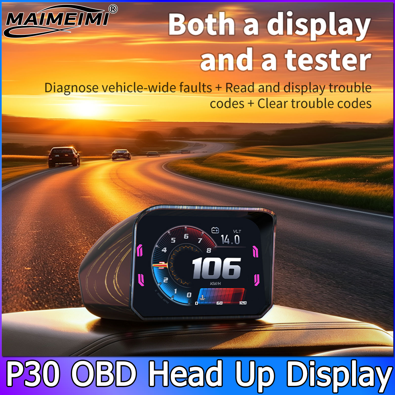 P30 スピードメーター RPM メーター HUD OBD2 - Intervalometer Timer のレビューと価格