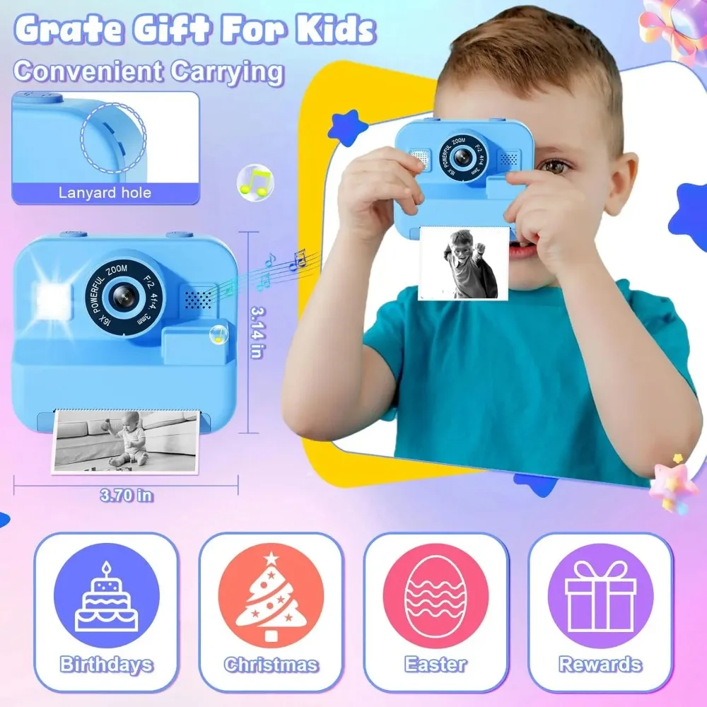 子供用ポータブル写真カメラ,32gカード,インスタント印刷, - Photography Nature Images のレビューと価格