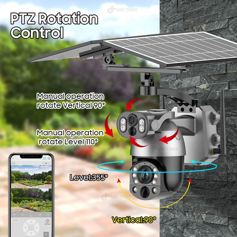 デュアルレンズ付きソーラーカメラ,4G SIMカード,PTZ - Photography Term のレビューと価格