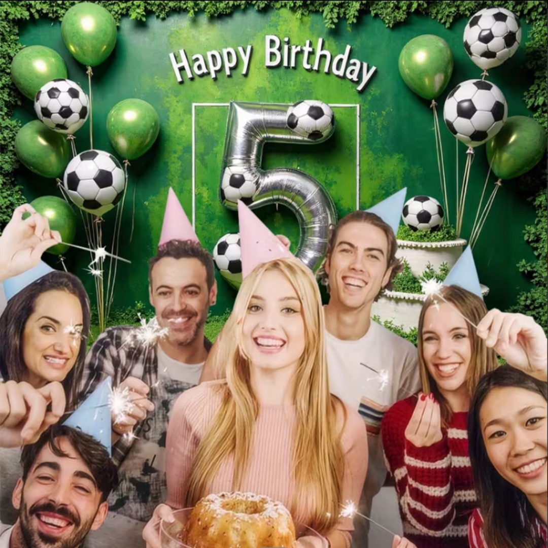 サッカーテーマ 7 8歳の子供の誕生日パーティー用品背景サッ - Photography Sport のレビューと価格