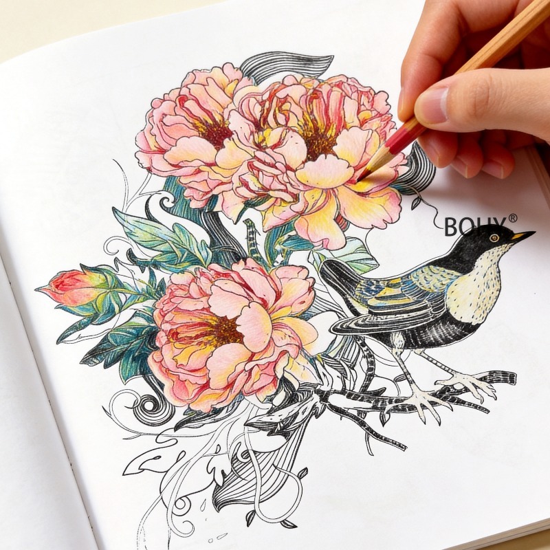 1 フラワーマンダラ 花と鳥 大人のための静かな塗り絵ブック - Photography Of Book のレビューと価格