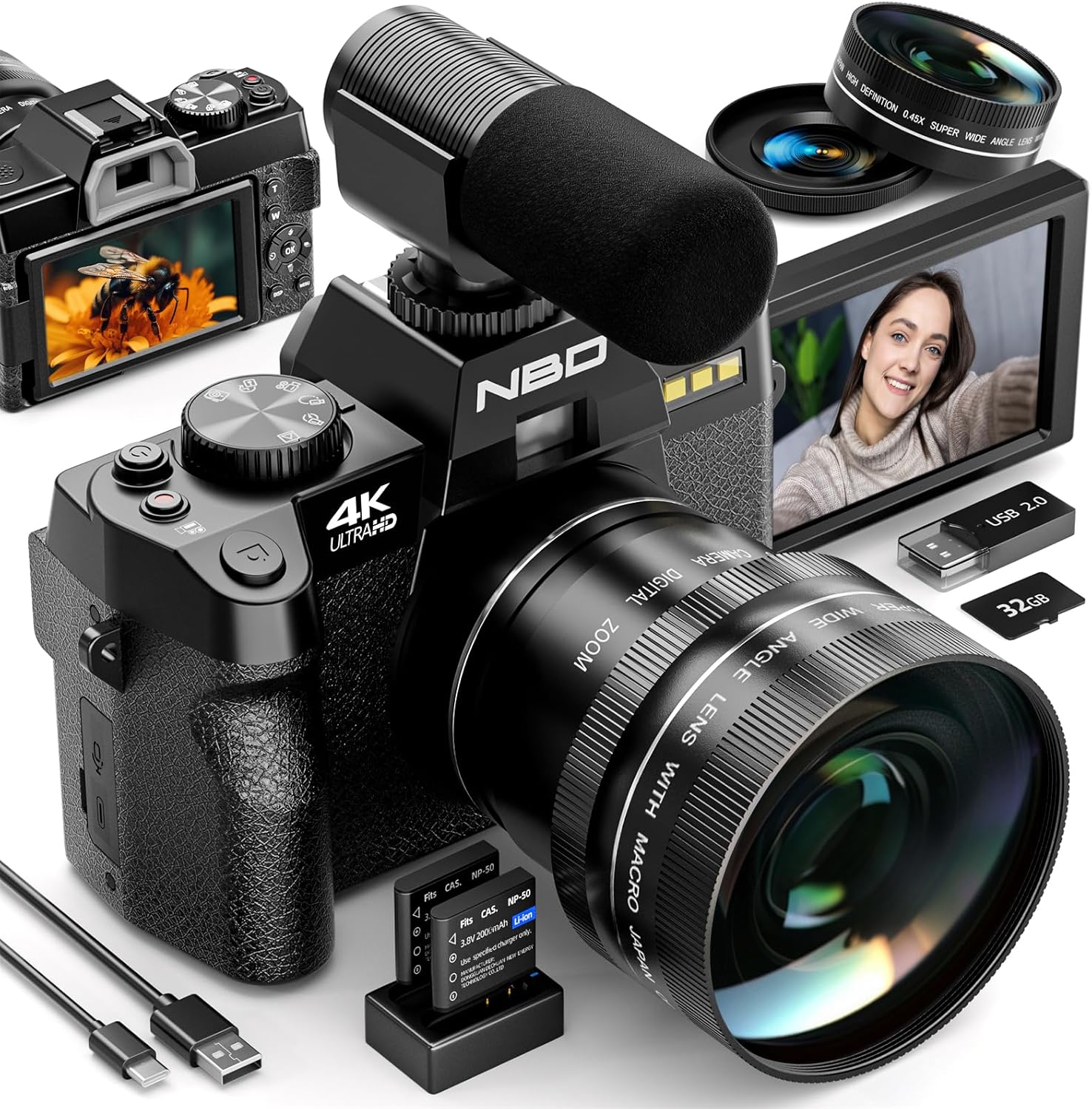 写真用NBD 4Kデジタルカメラ、48MPカメラ、16Xデジ - Photography Nature Images のレビューと価格