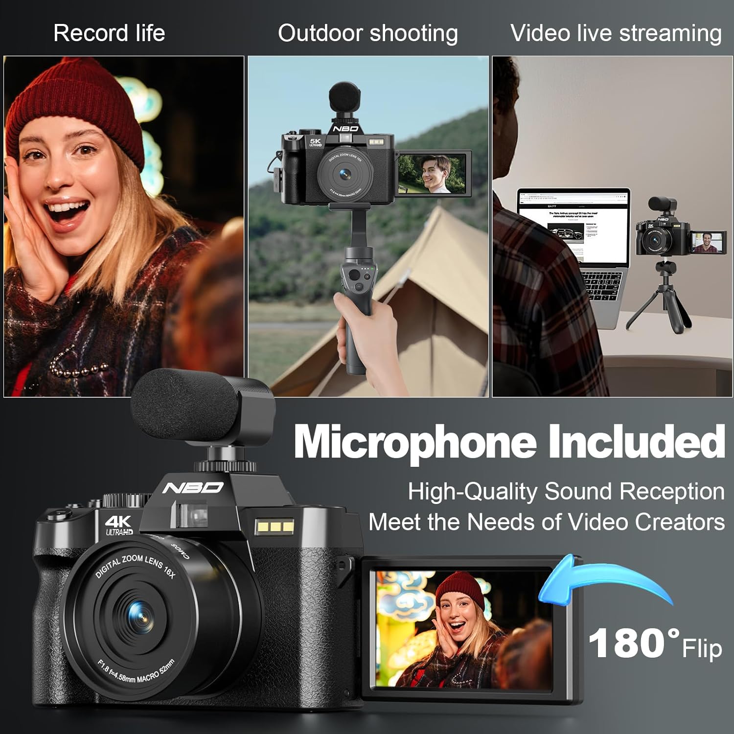 写真用NBD 4Kデジタルカメラ、48MPカメラ、16Xデジ - Photography Nature Images のレビューと価格